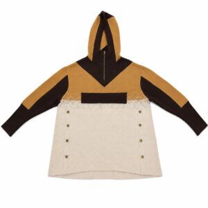 Men's full jacquard open-chest long-sleeved shirt + hat