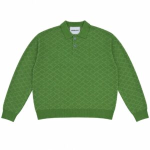 Men's long-sleeved jacquard shirt with a turn-down collar and half-open chest + 2 buttons